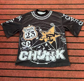Street T Shirts Washed Old Oversize Hip Hop Skateboard Anime Print Short Sleeve